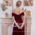 2020 new dress bridal toast banquet host evening dress red velvet dress